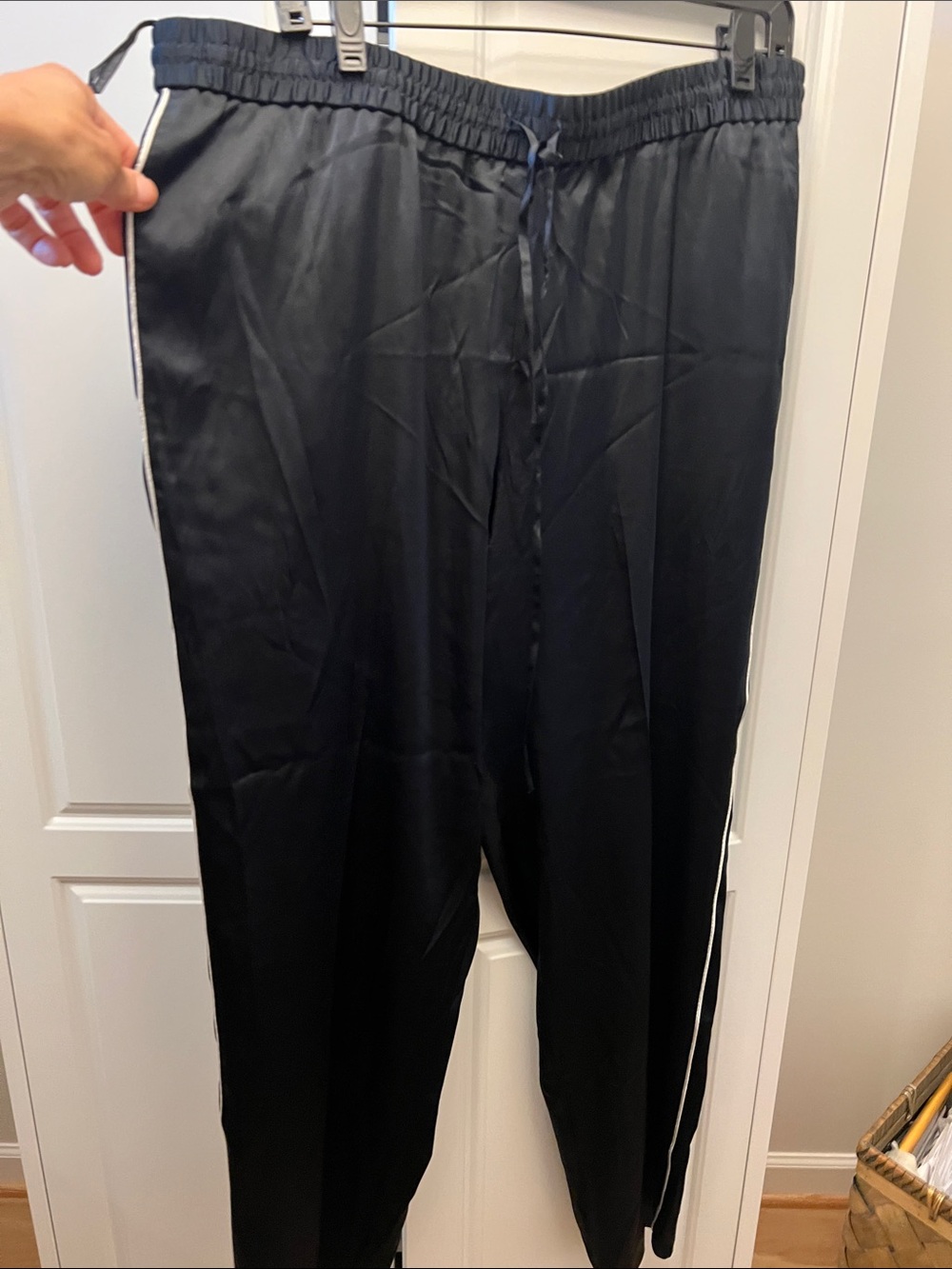 Tory Burch Black Joggers with White Side Trim